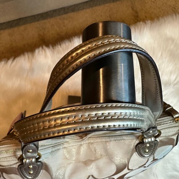Coach Poppy Metallic Signature Tote Bag - Picture 6 of 10